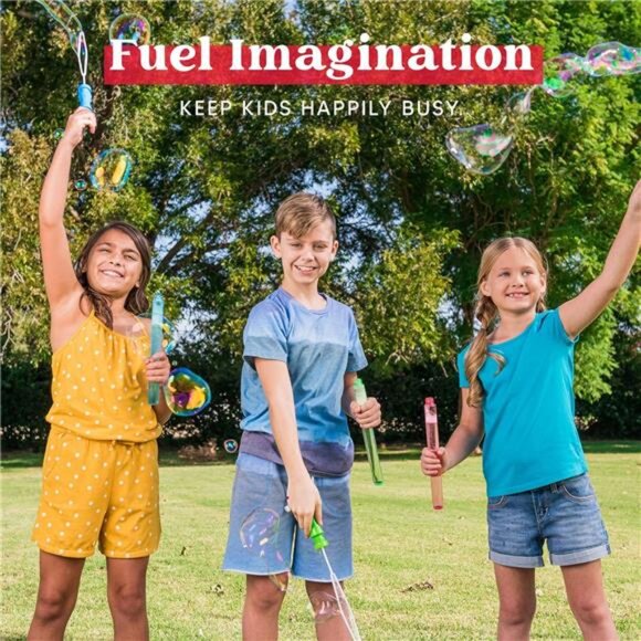 Big Bubble Wands for Kids, 1 Dozen Bubble Wand Bulk with Bubbles - Picture 4 of 7